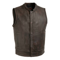 Top Rocker - Men's Leather Motorcycle Vest